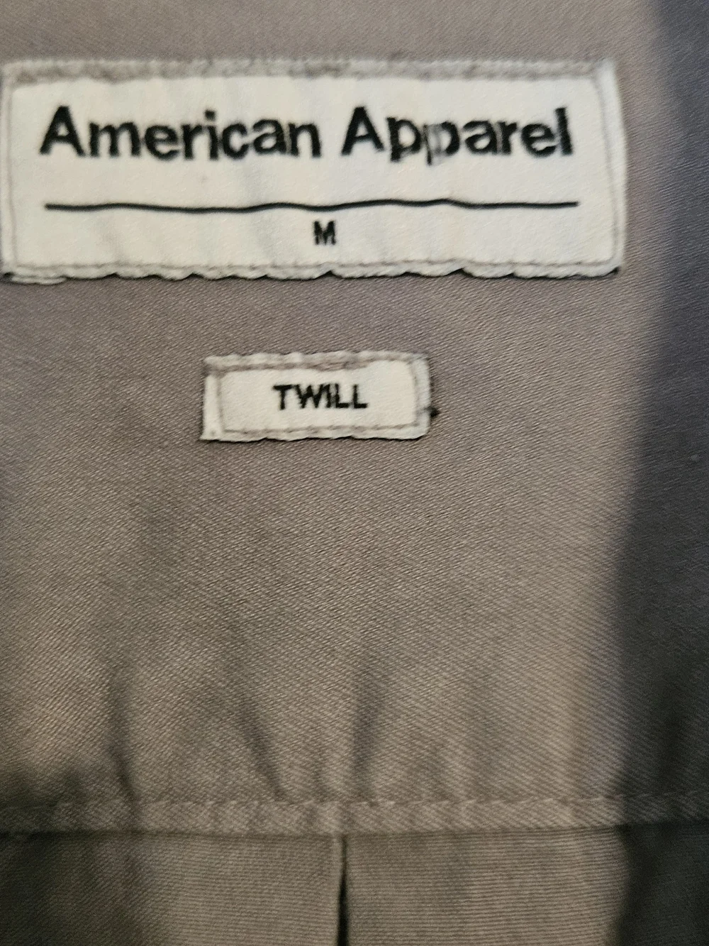 American Apparel Men’s Light Gray Button-Front Shirt Jacket - Twill - Picture 2 of 2